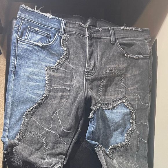 VALABASAS MERCURY DENIM JEANS (BLACK-BLUE) VALABASAS MERCURY DENIM JEANS (sz 34) - Picture 4 of 10